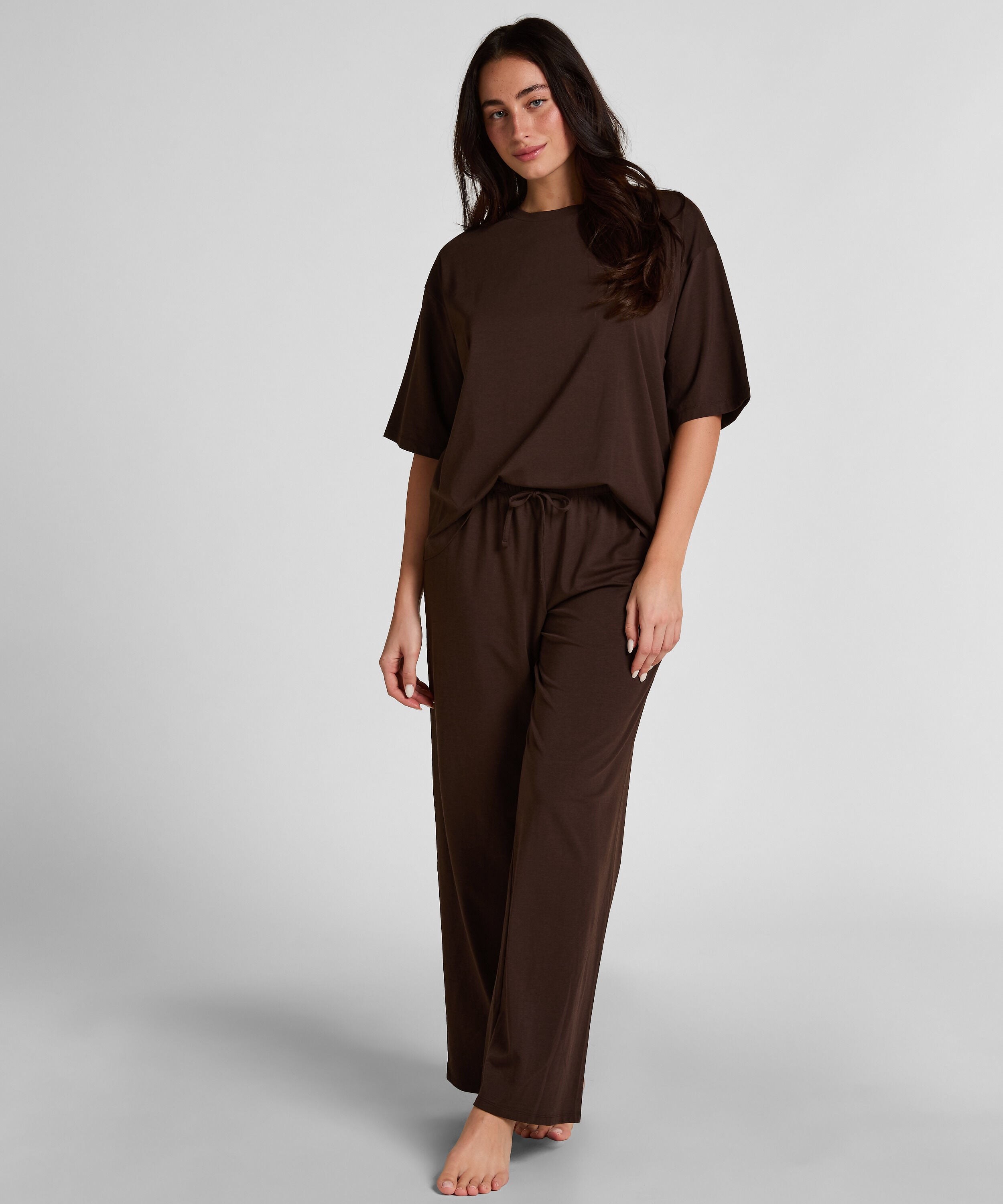 Pyjamas Byxor Loose, Brun