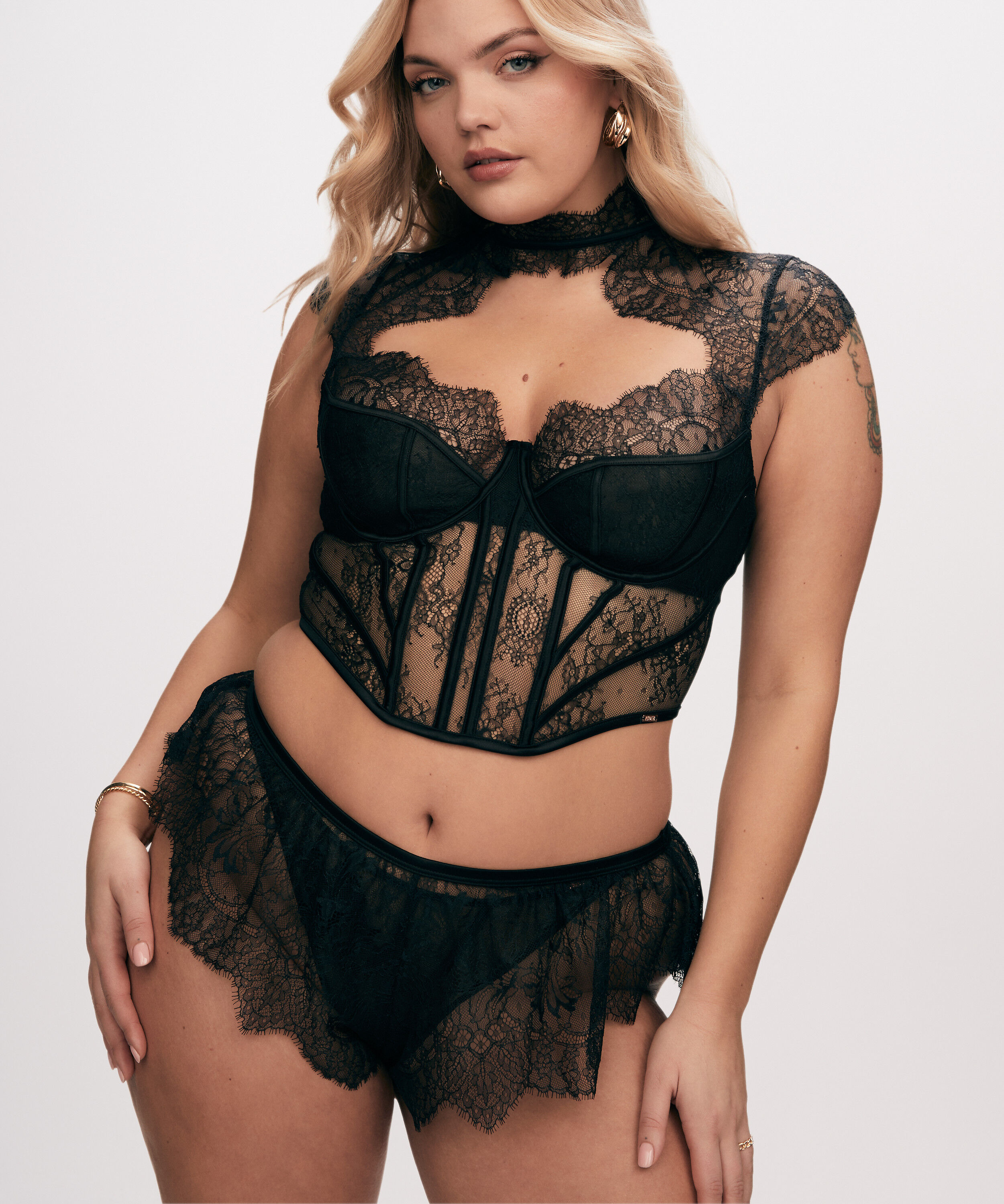 Peplostopp Lace Camille, Svart