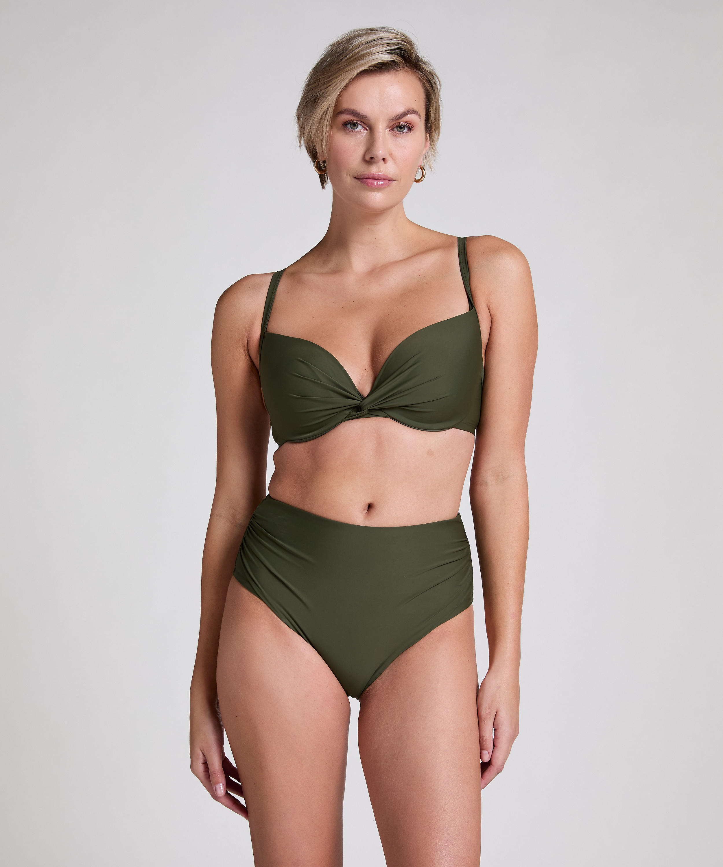 Högmidjade Cheeky Shaping Bikini Bottoms Luna, grön, main