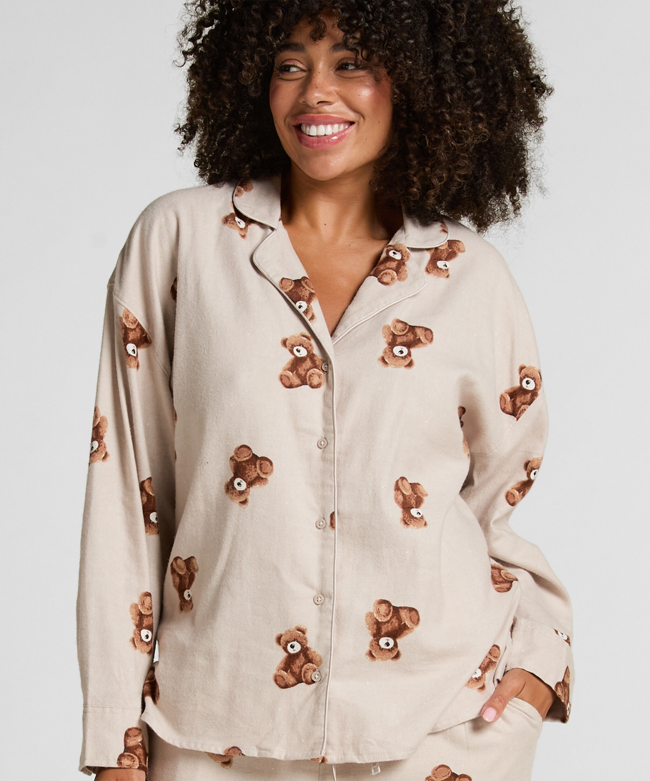 Jacka i flanelltwill Bear, Beige