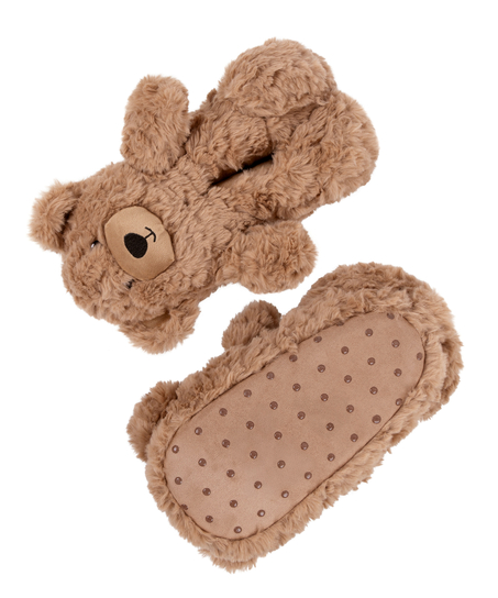 Tofflor Teddy Bear, Beige