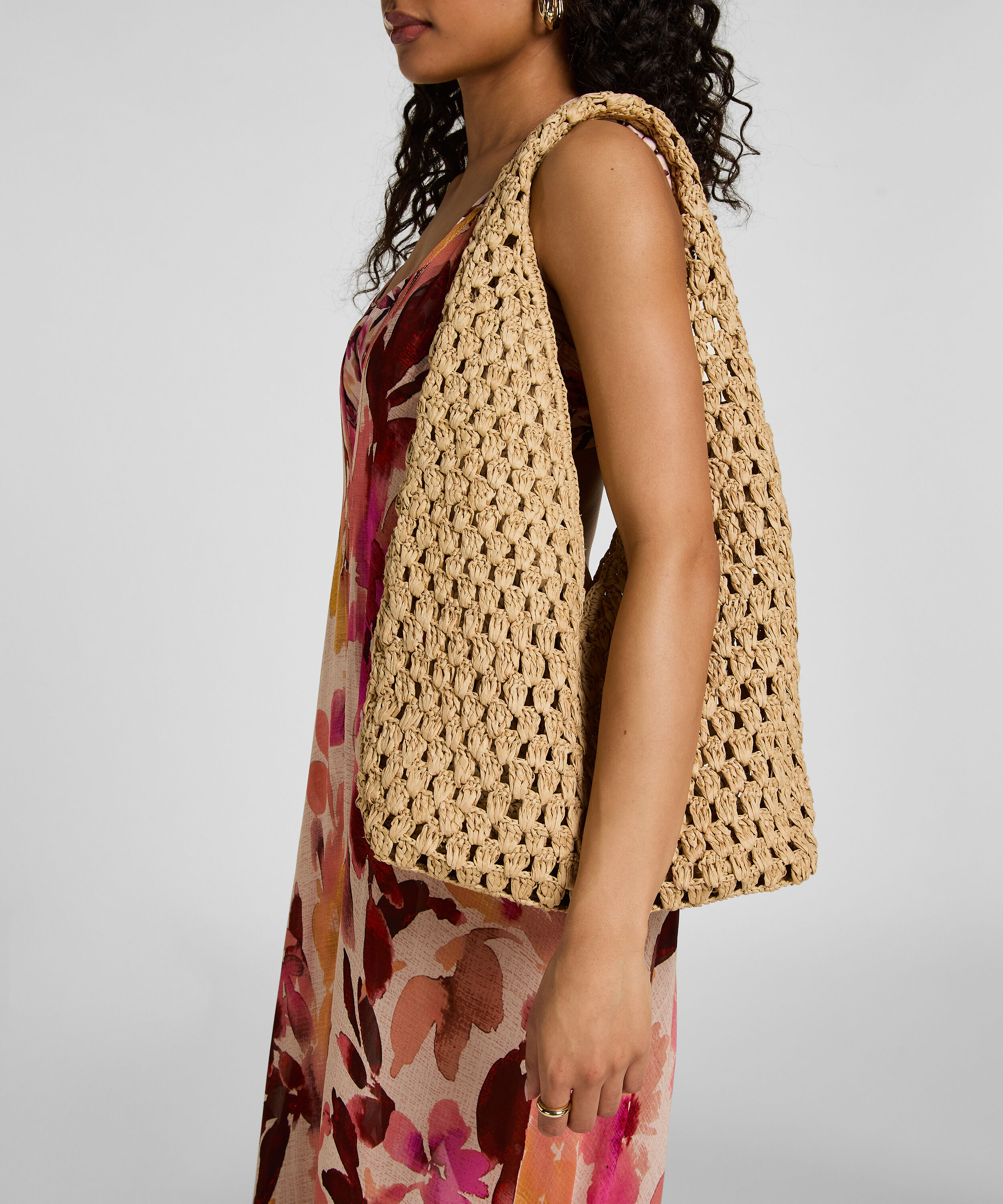 Strandväska Raffia, Beige