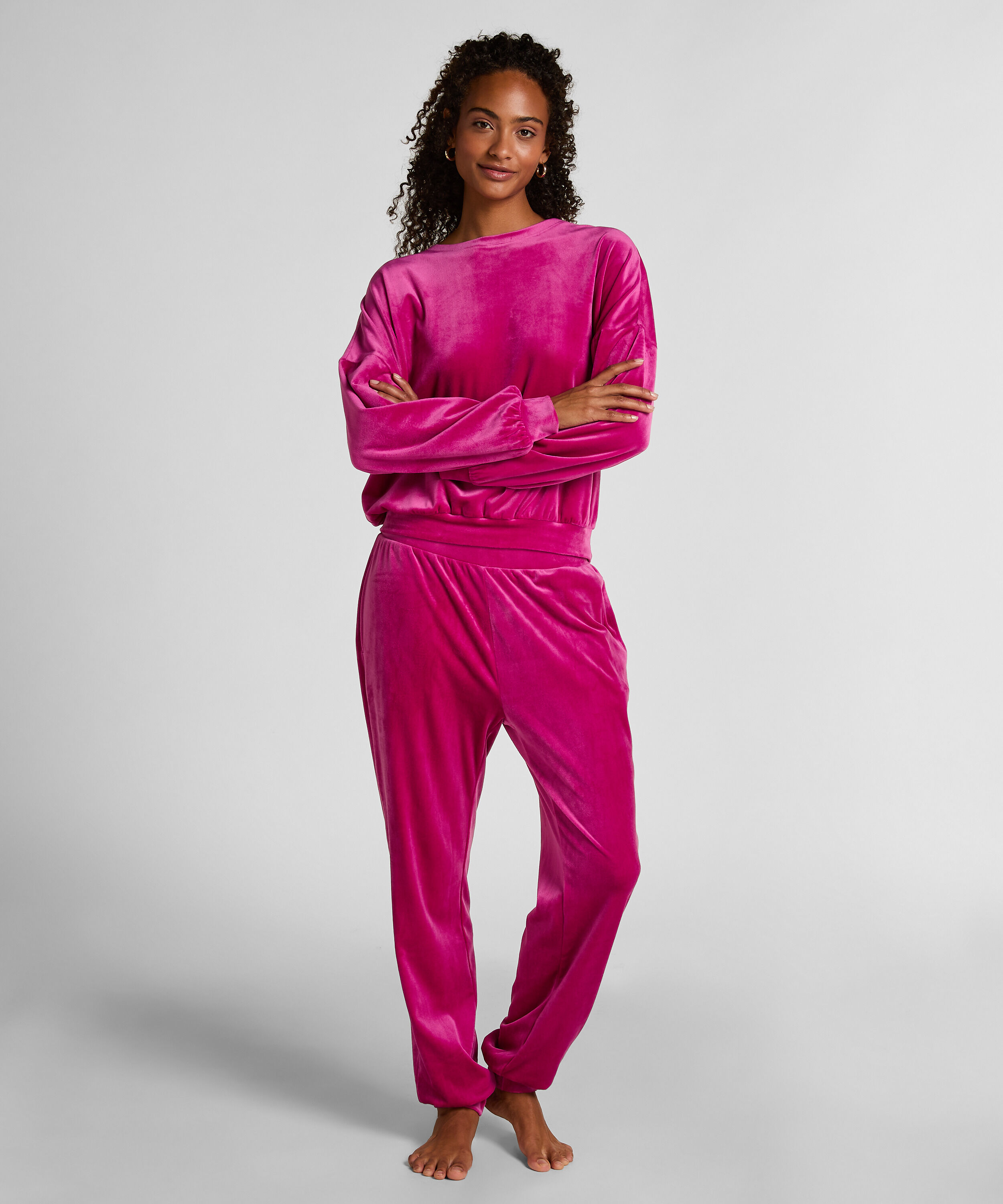 Joggingbyxor Velour, Rosa Joggingbyxor Velour, Rosa