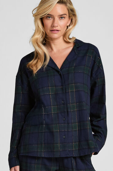 Hunkemöller Pyjamastopp flanell Blå