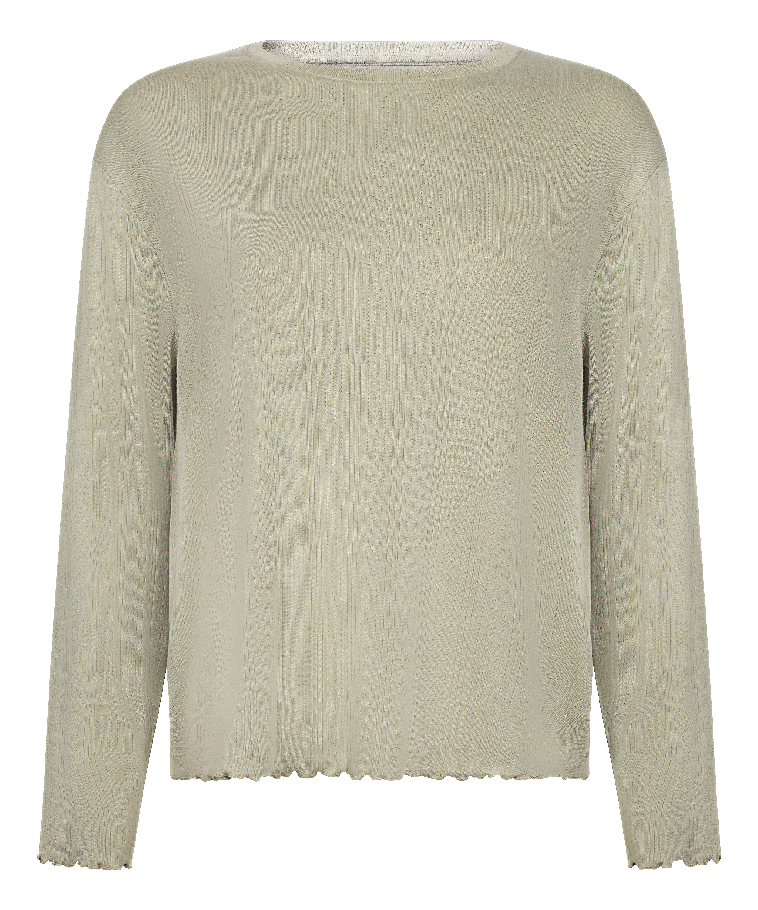 Pyjama Top Loose Pointelle, Grön, main