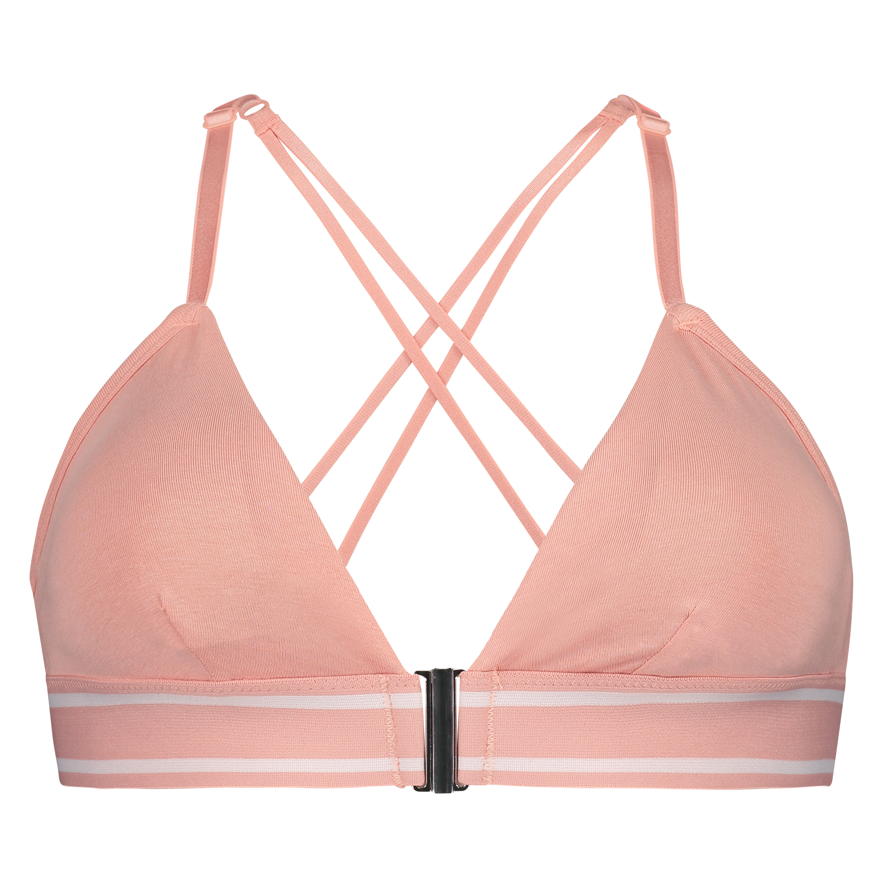 Vadderad triangel-bralette Casey bomull, Rosa, main