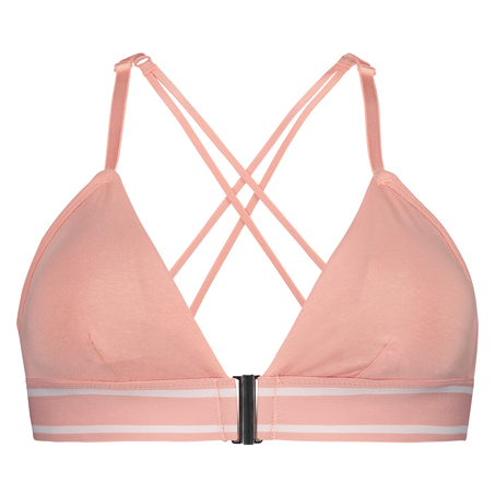 Vadderad triangel-bralette Casey bomull, Rosa