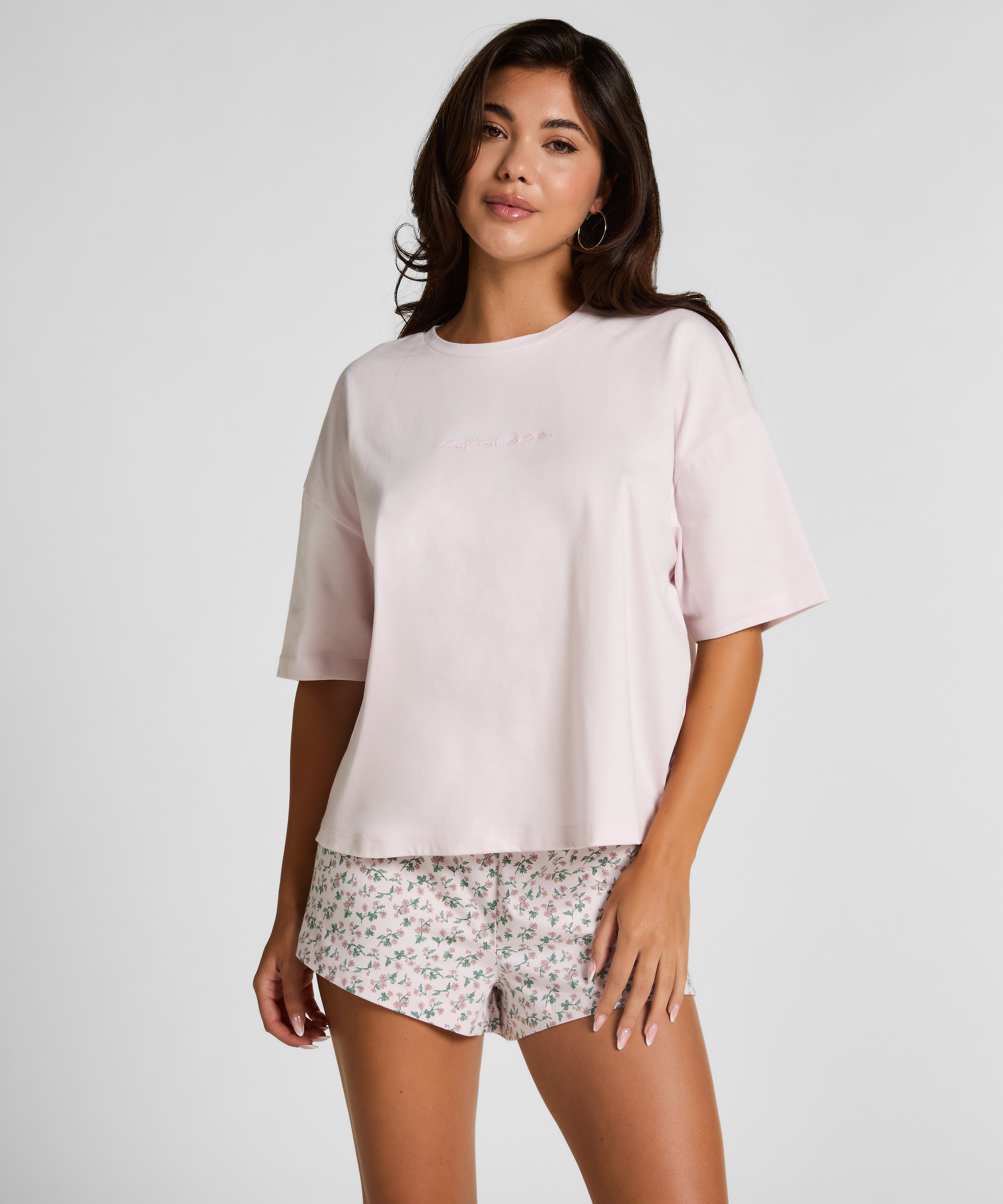 Pyjama Set Cotton Jersey Short, Lila, main