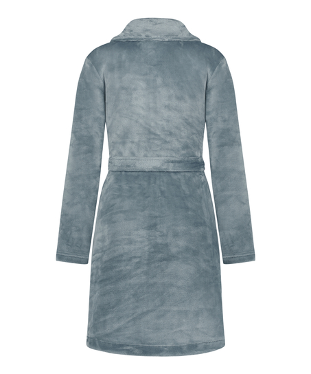 Badrock i fleece med dragkedja, Blå