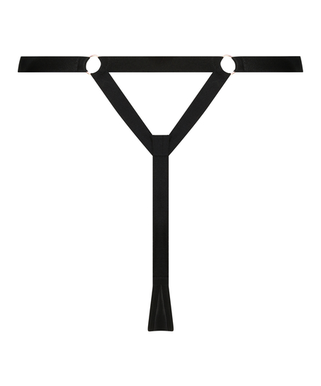 Tara h&ouml;gt skuren stringtrosa, Svart
