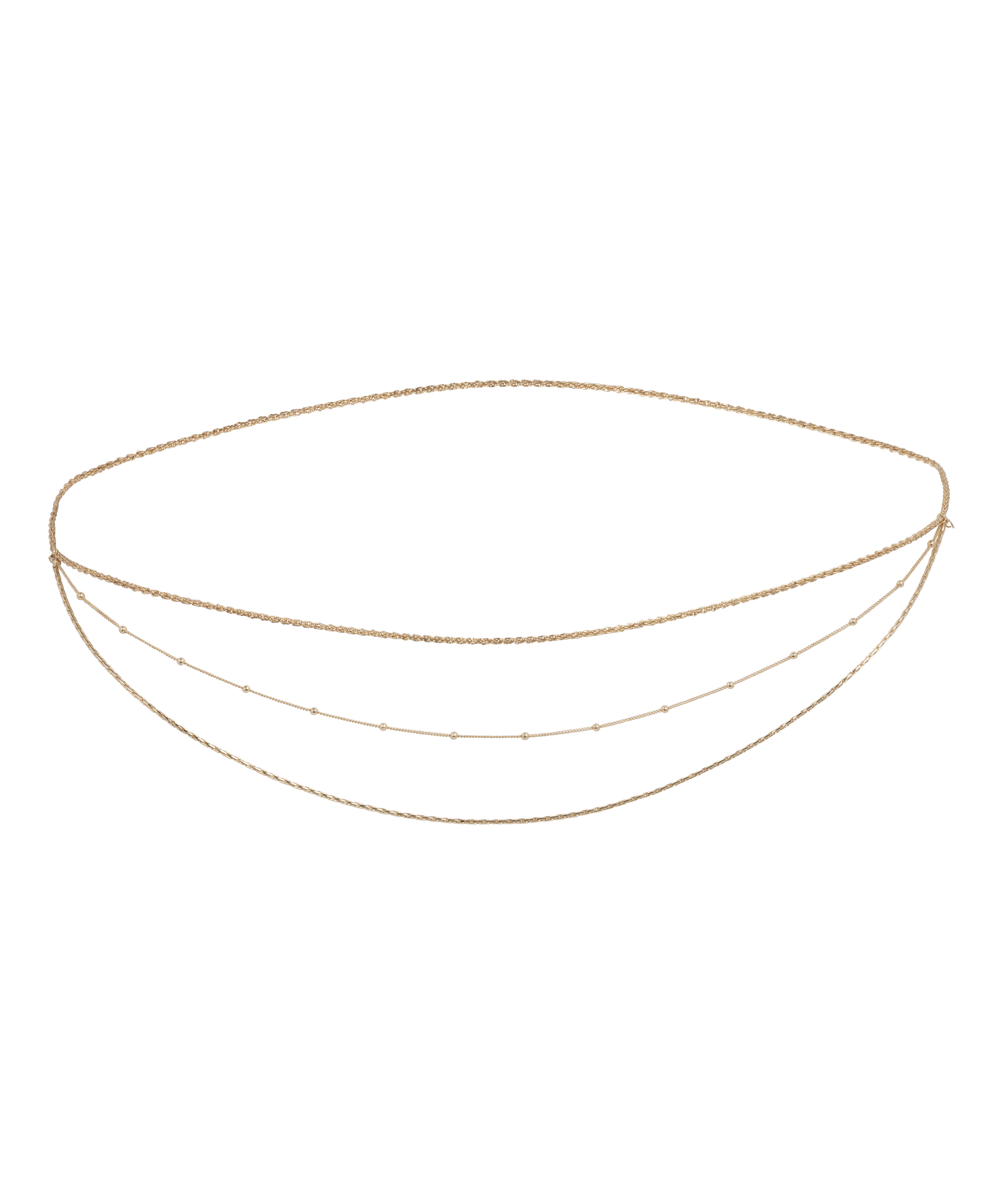 Höftkedja med pärlor, Gul, main