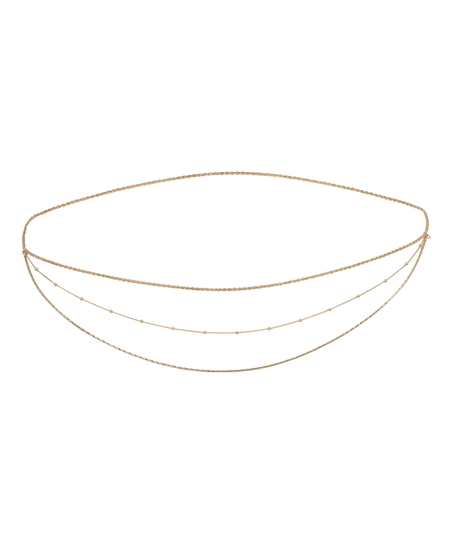 Höftkedja med pärlor, Gul