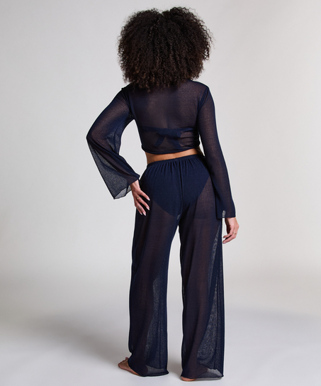 Stickad strandtopp, Blå