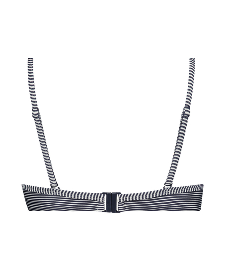 Ruffle icke-formpressad bikiniöverdel med bygel, Blå