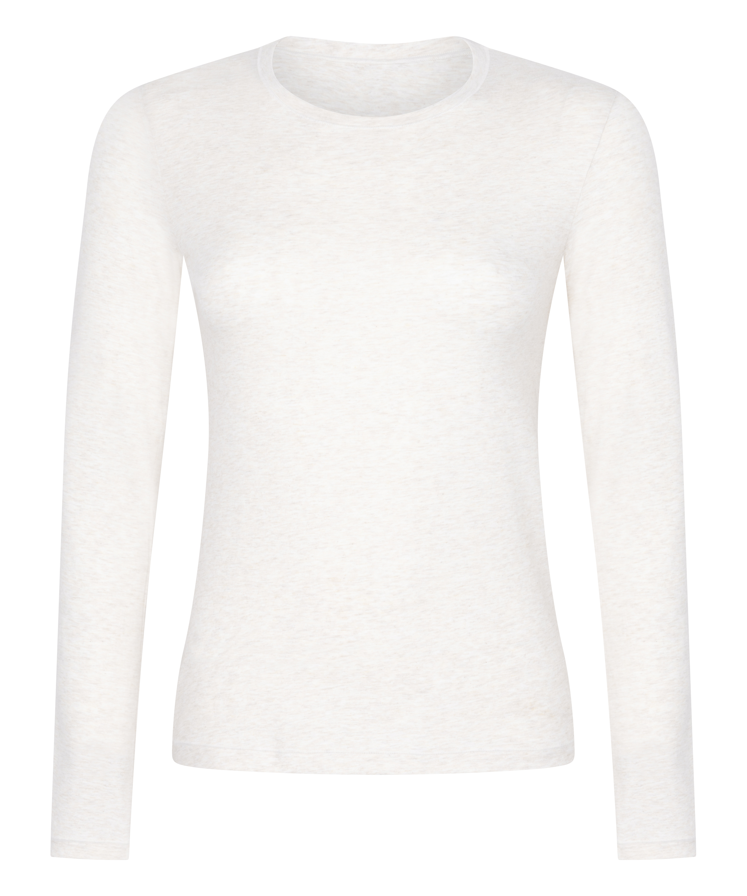 Långärmad topp i mjuk bomull, Beige, main