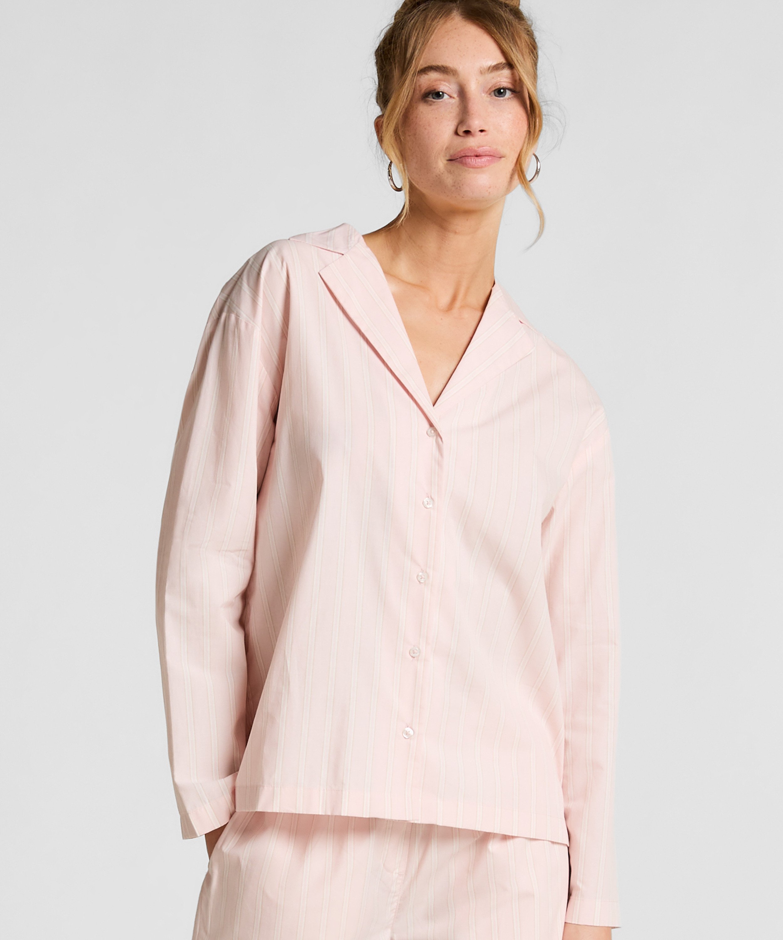 Pyjamastopp Bomull Poplin, Rosa, main