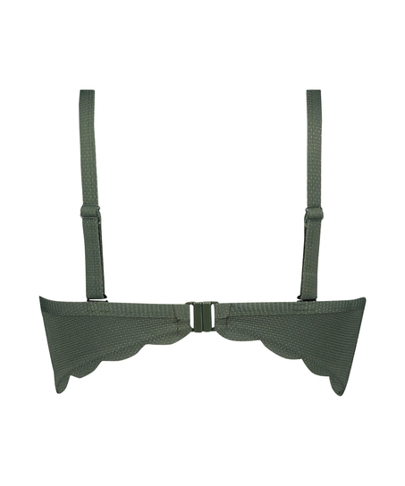 Scallop Glam formpressad bikinitopp med bygel, Gr&ouml;n