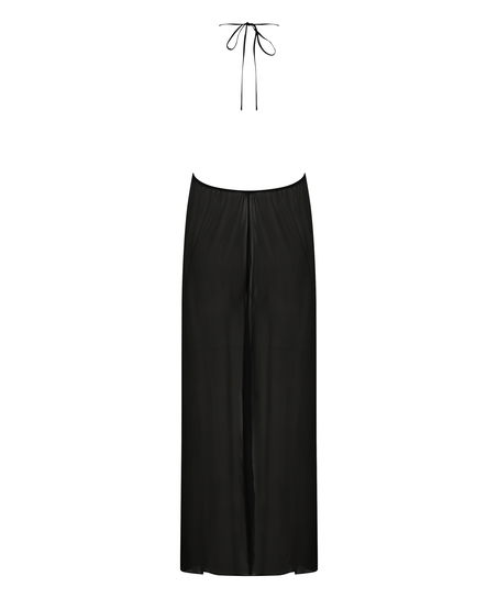 Klänning av satin-chiffong Lily, Svart