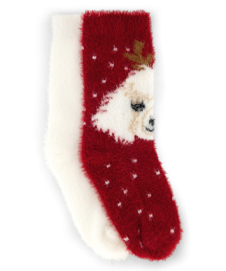 2 Par Strumpor Cosy, Röd