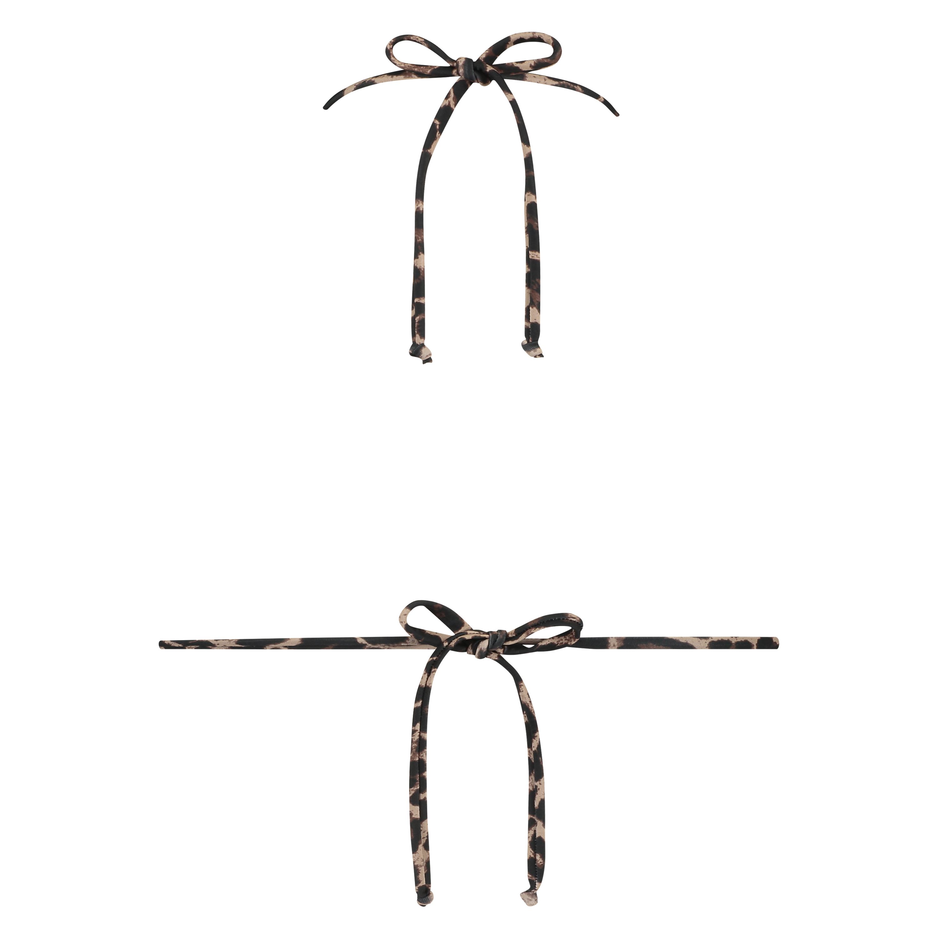 Leopard mini triangel-bikinitopp, Brun, main
