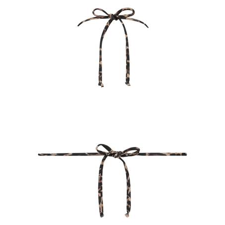 Leopard mini triangel-bikinitopp, Brun