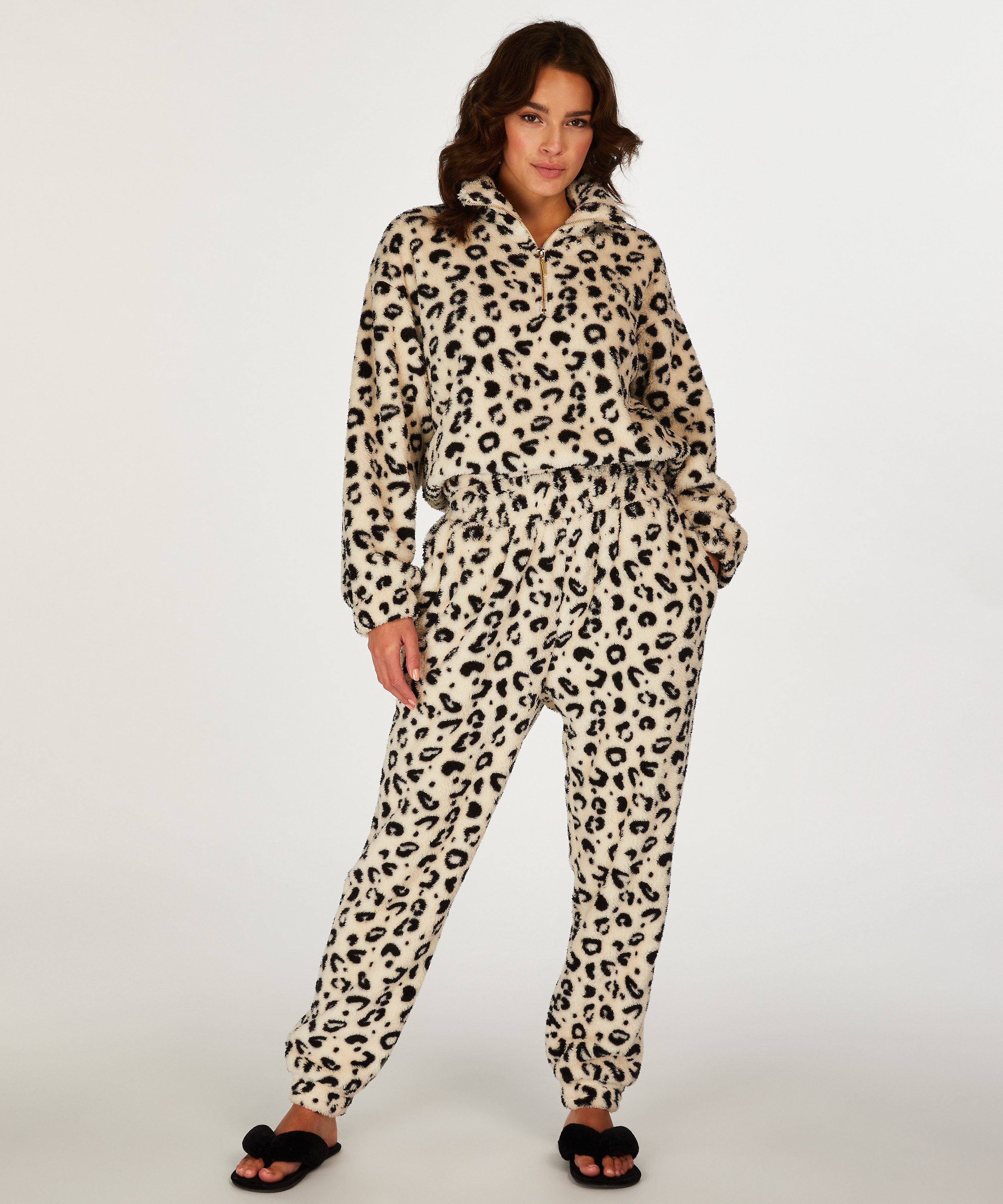 Mysbyxor i fleece, Svart, main