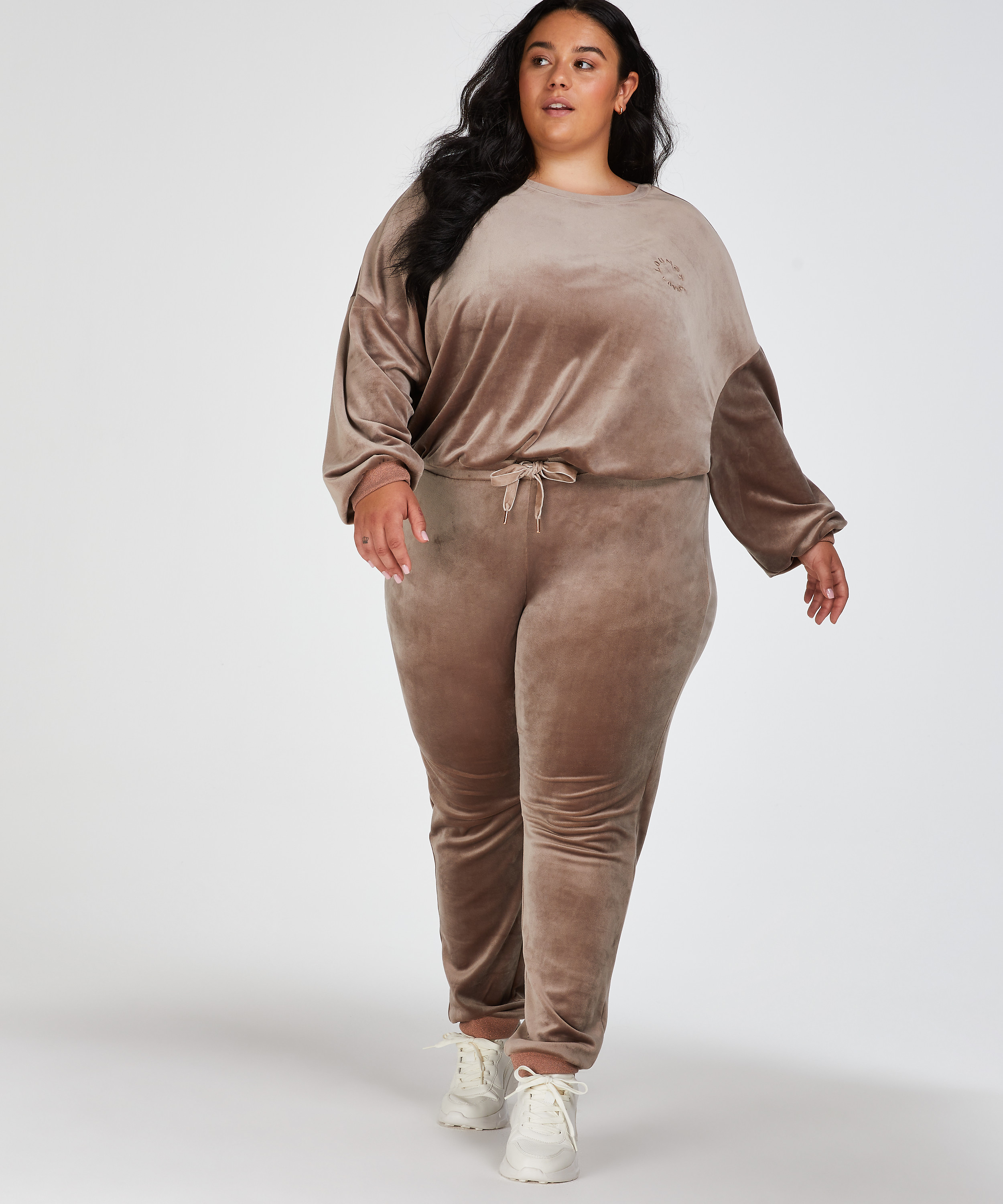 Lurex velourtopp, Brun, main