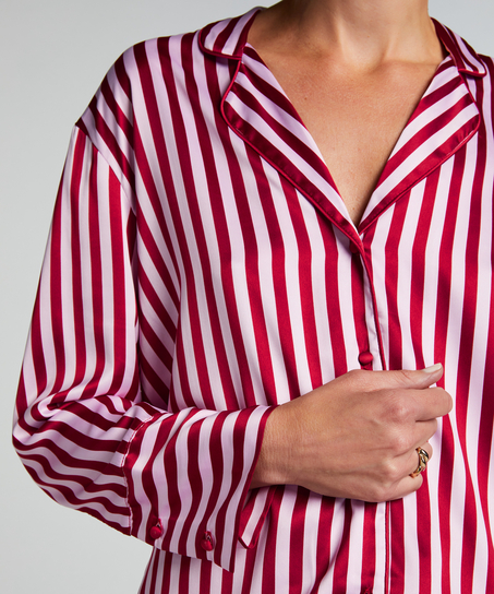 Långärmad jacka i satin, Rosa