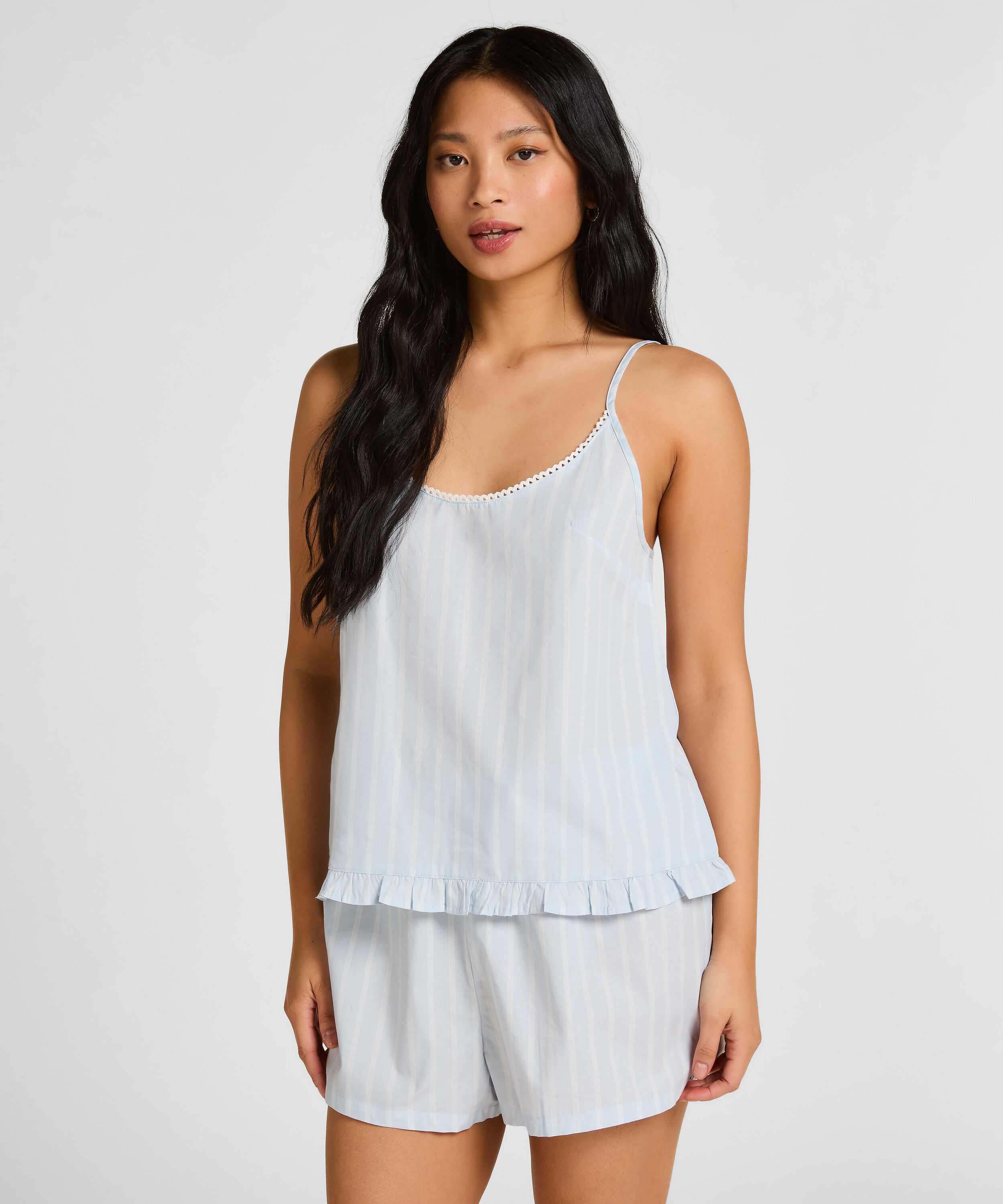 Randiga bomullsshorts