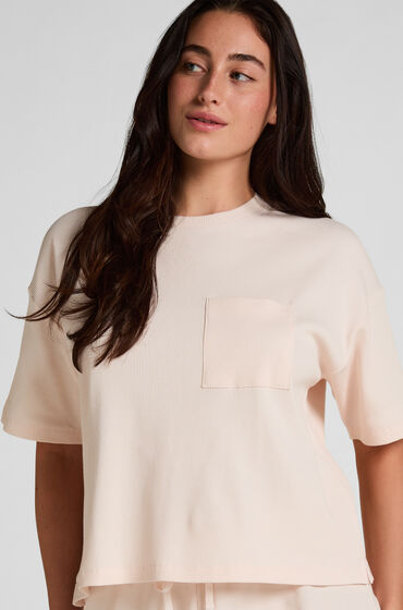 Hunkemöller Pyjama Top Waffle Rosa