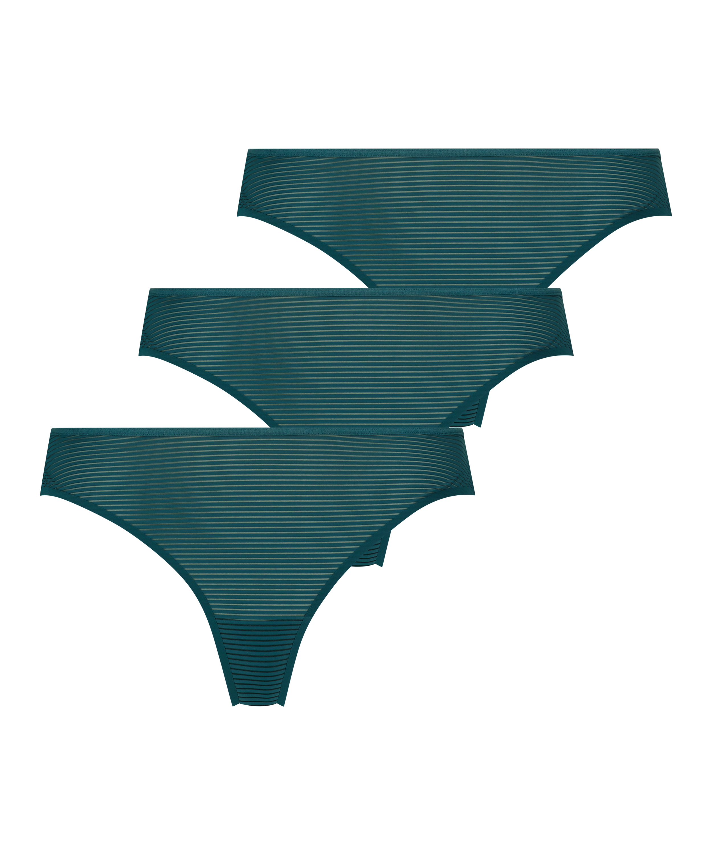 3-pack osynlig stringtrosa, grön, main