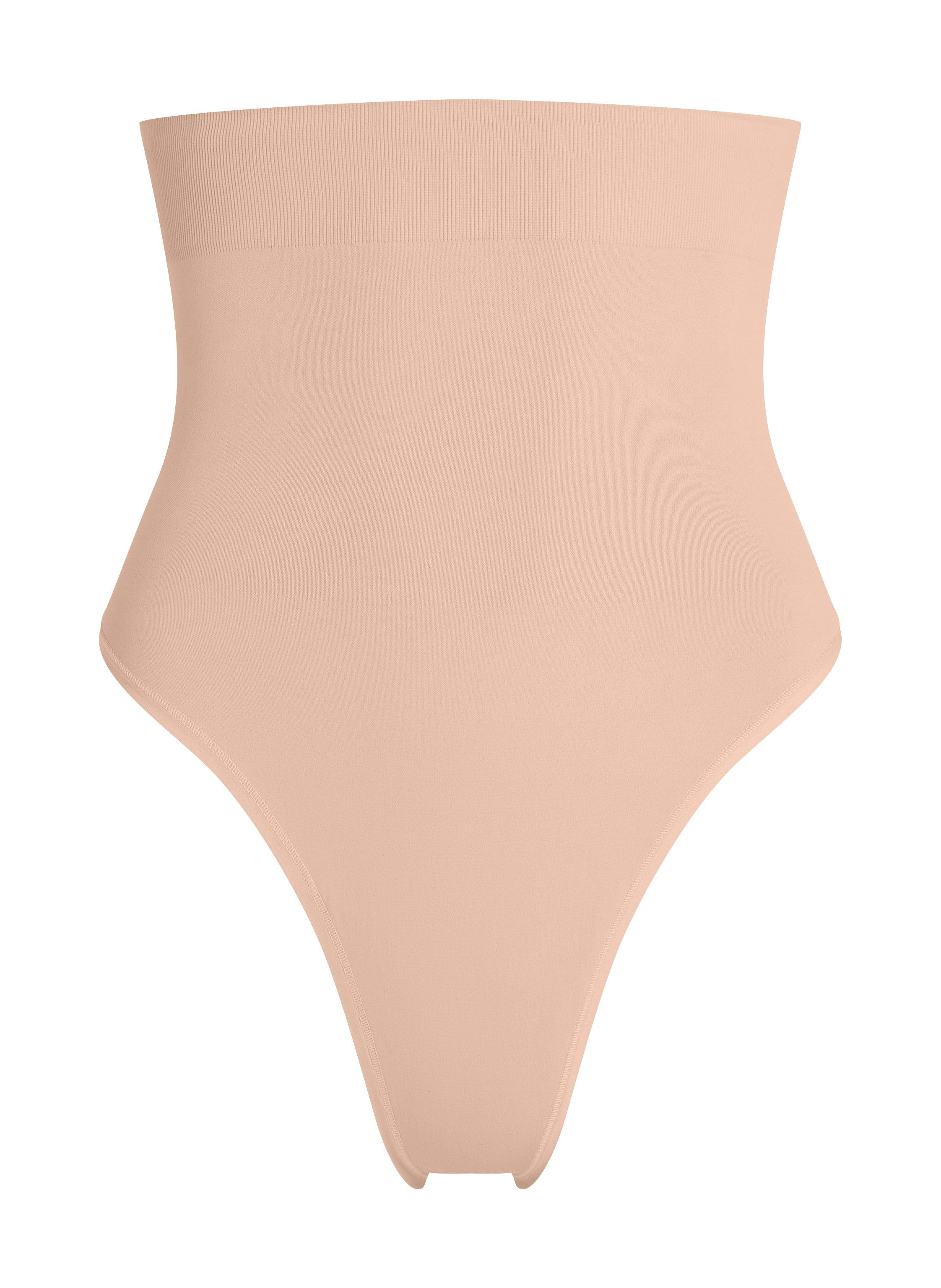 Sömlös förbättrande stringtrosa med hög midja, Beige, main