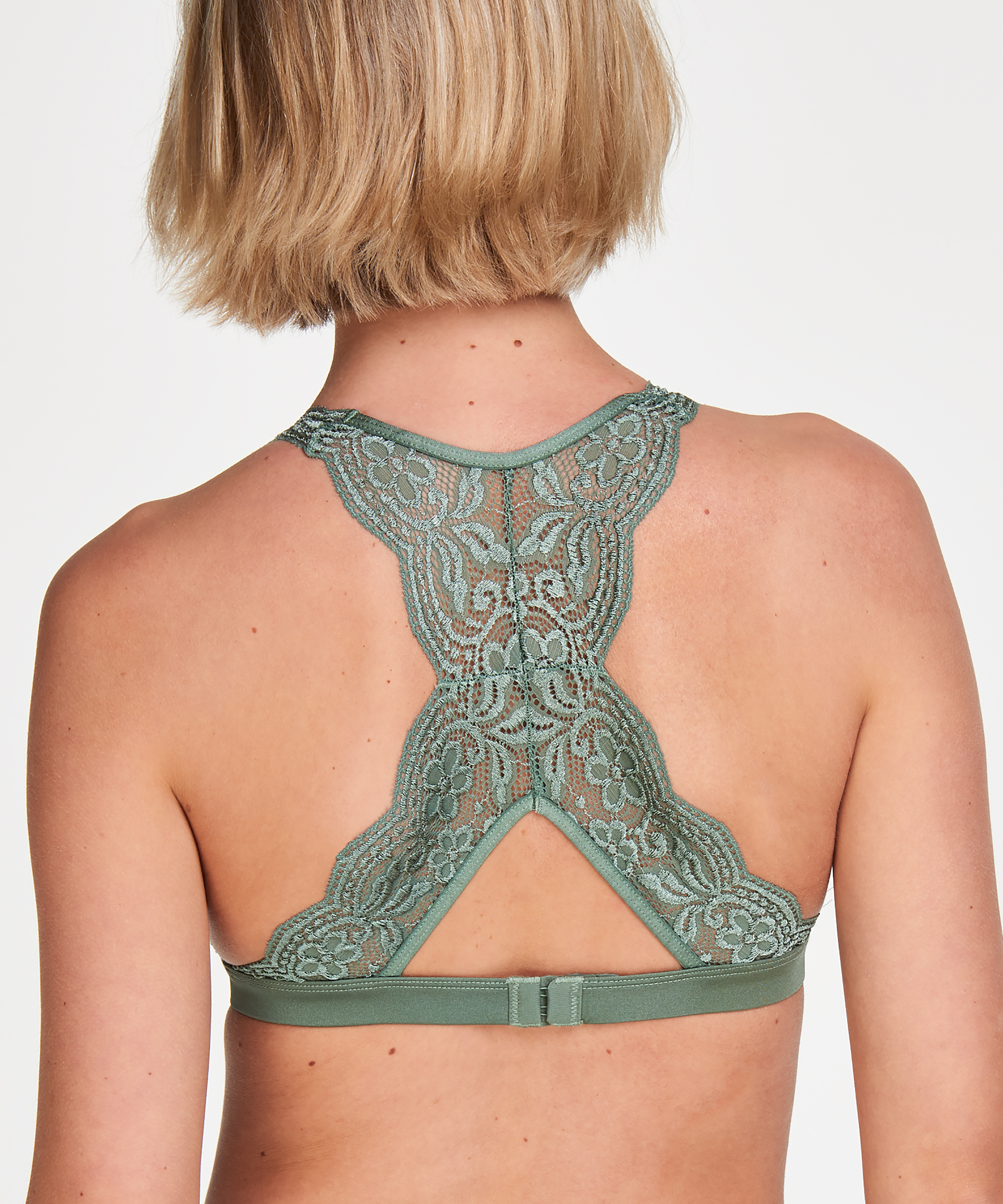 Halter-racerback bralette, Grön, main
