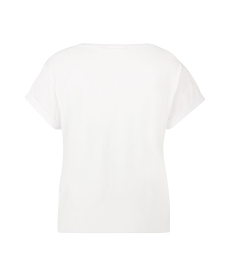 Kortärmad Rosa bandet-topp, Vit