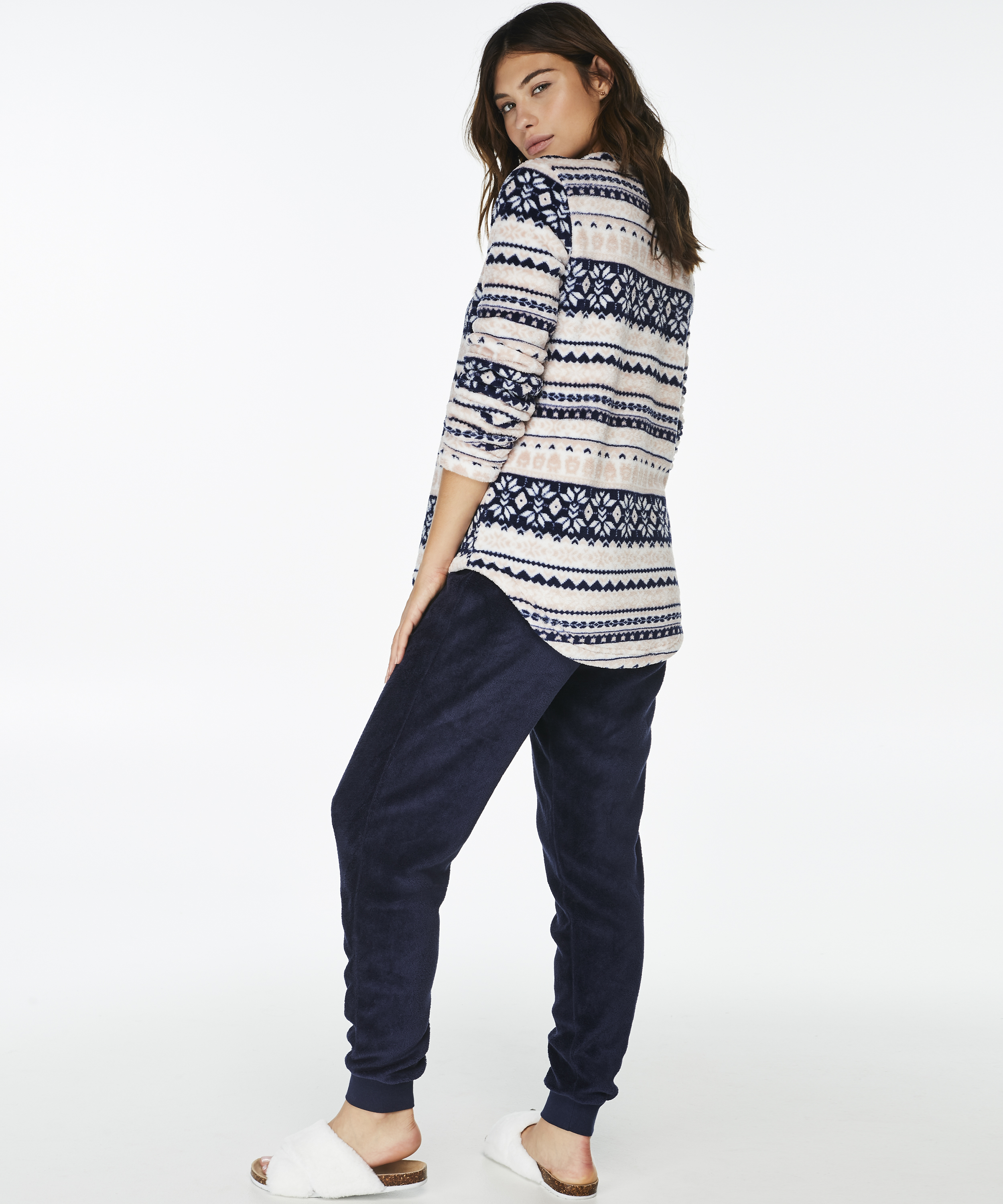 PJ Fleece Fairisle, Rosa, main