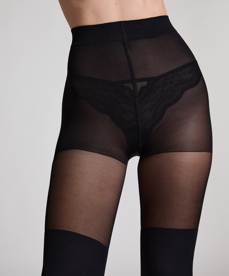Strumpbyxa 50 Denier Overknee sock, Svart