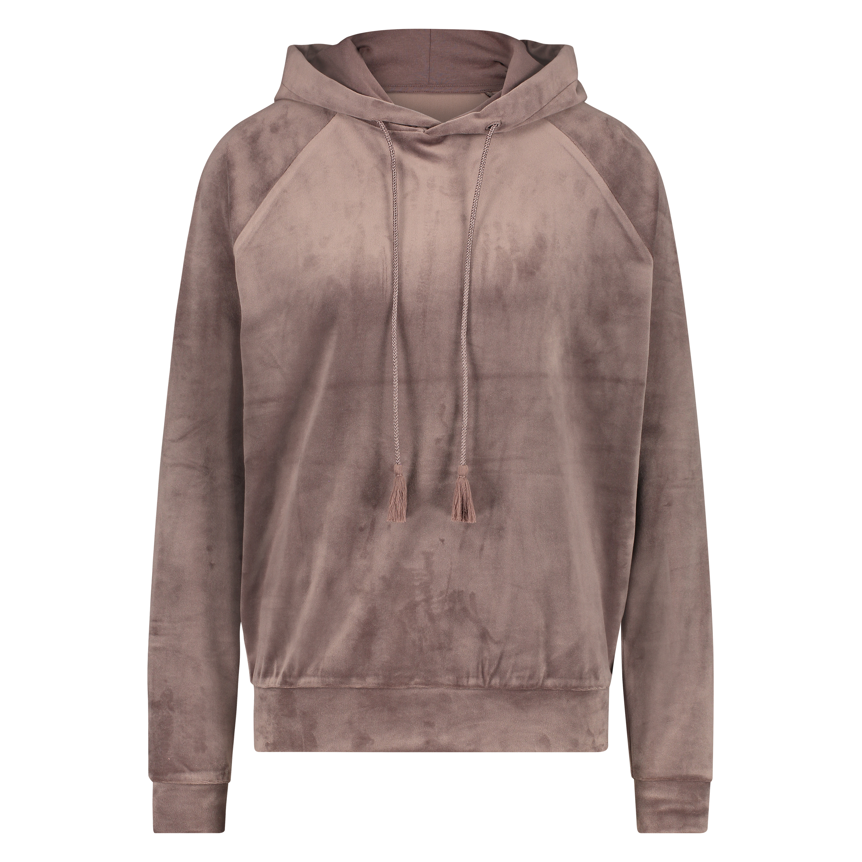 Hoodie velour, Brun, main
