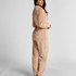 Kabelstickad onesie med dragkedja, Beige