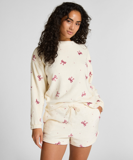 Pyjamasset i fleece, Vit