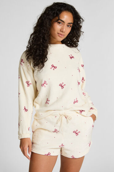 Hunkemöller Pyjamasset i fleece Vit