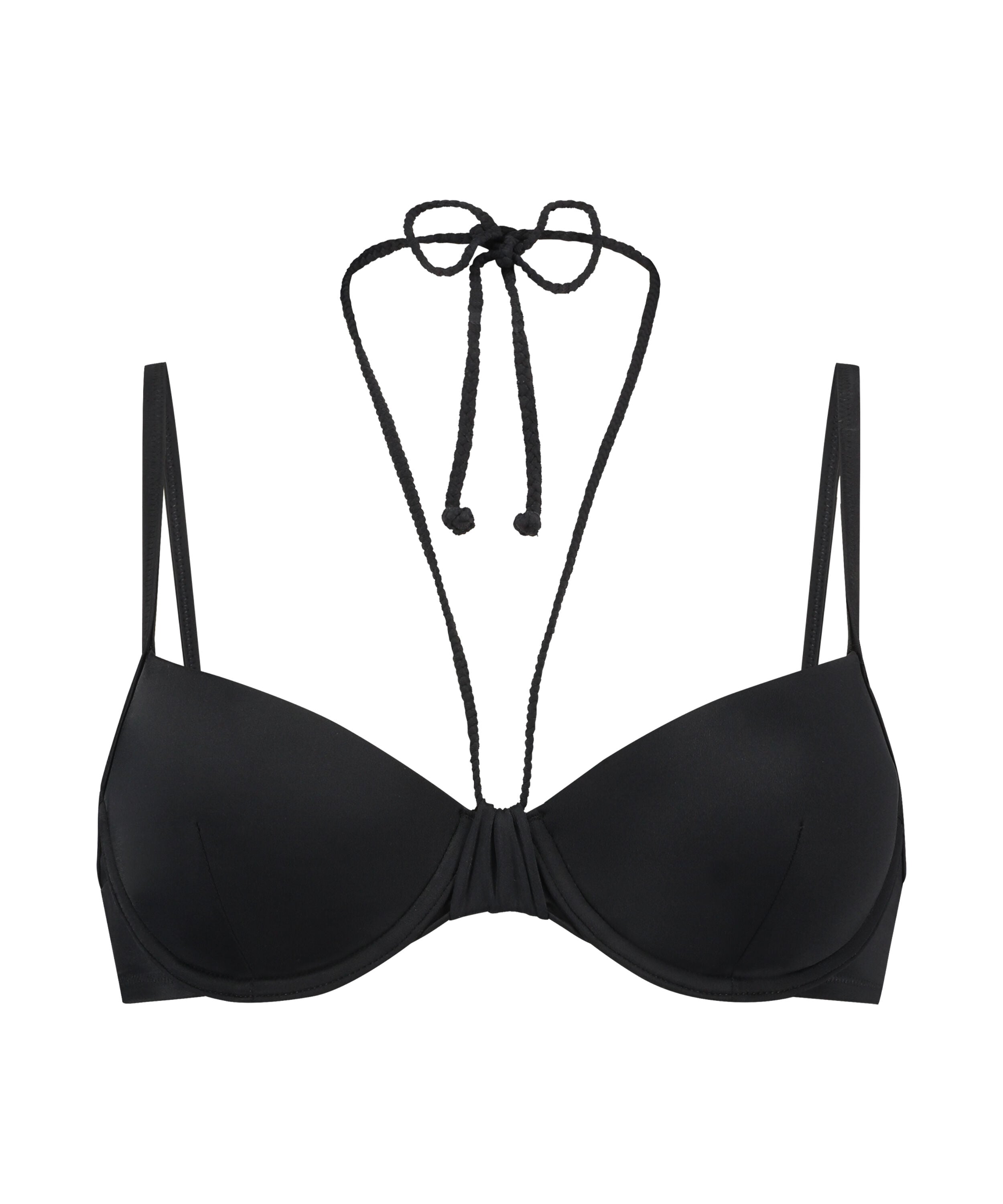 Luxe formpressad bikiniöverdel med bygel, Svart