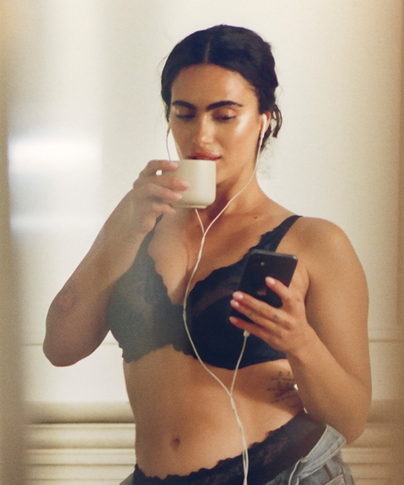 Icke formpressad bygel-bh Diva, Blå