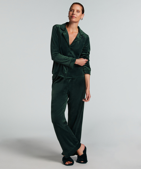 Långärmad jacka i vellor, Grön