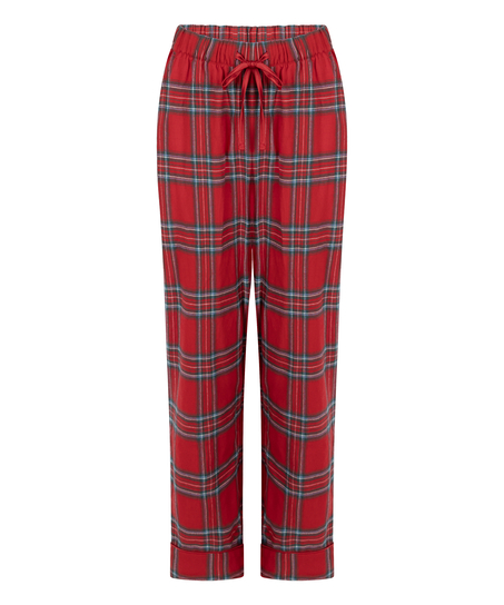 Pyjamasbyxori flanell, Röd
