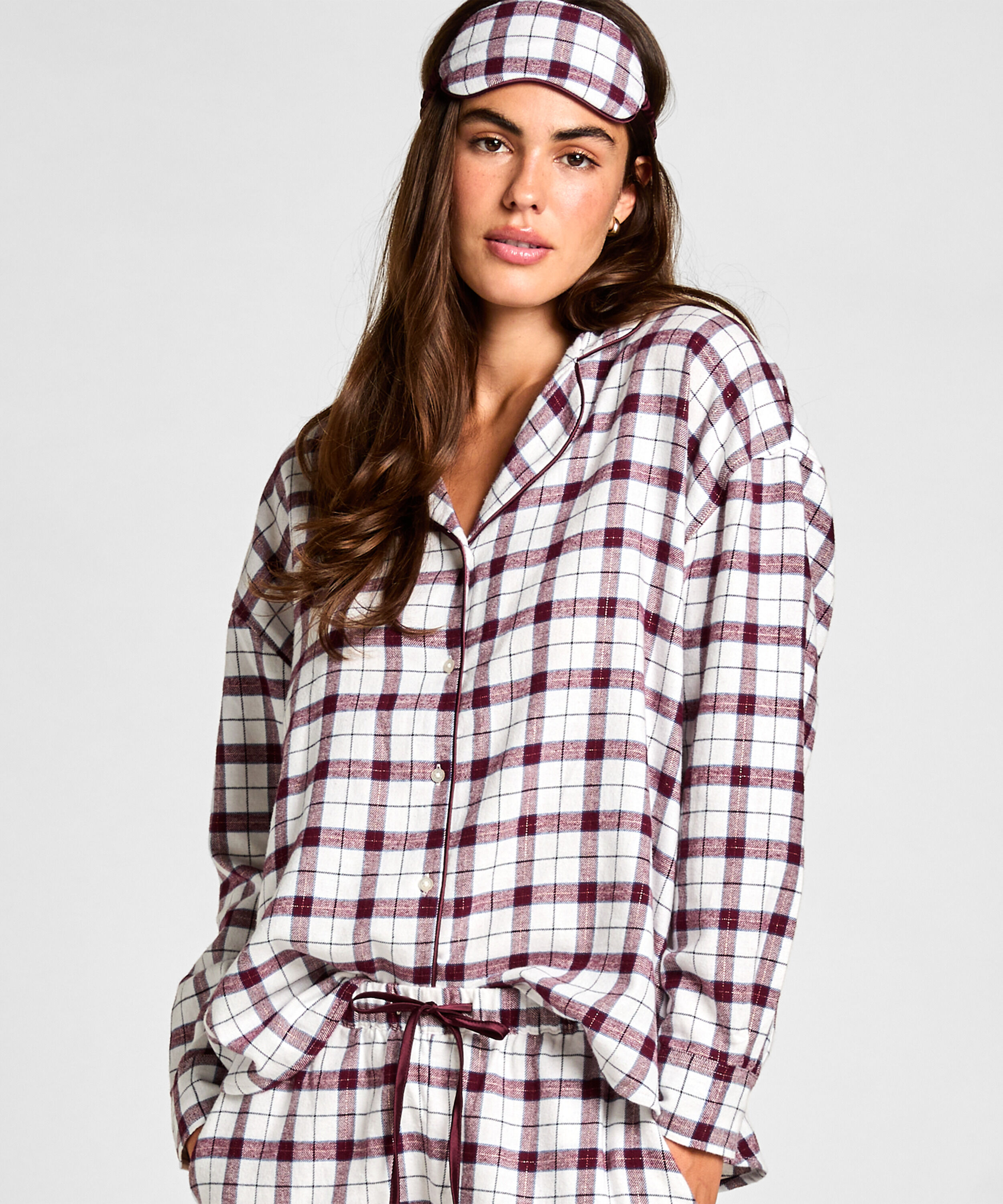 Pyjamasset med Ögonmask, Vit