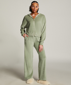 Pyjamasbyxor i velour, grön