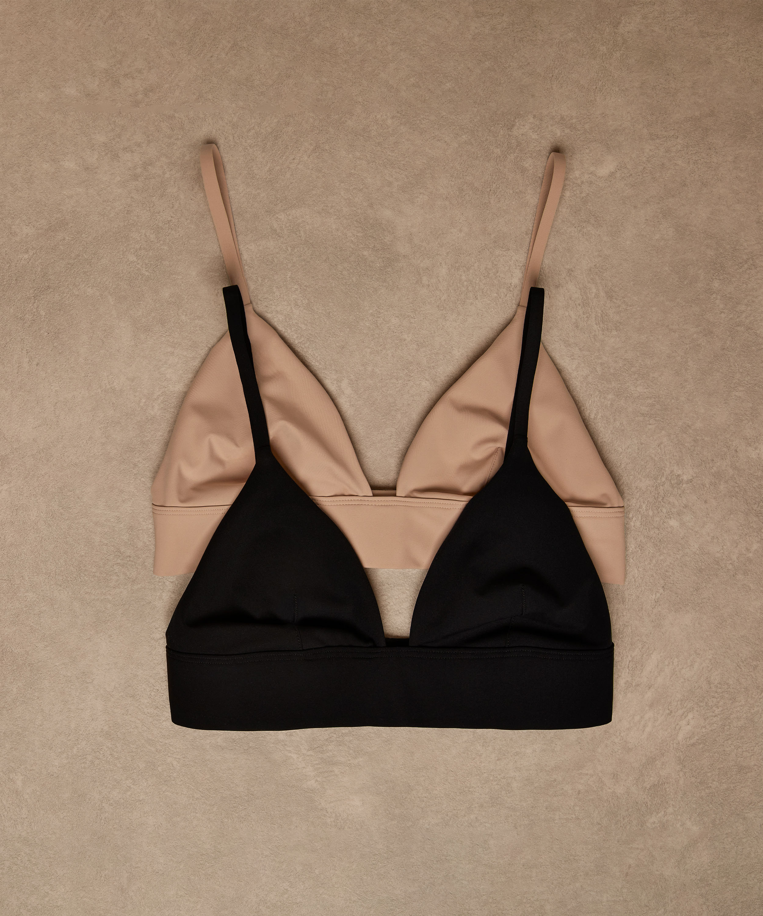 Triangel Bralette Smooth, Svart, main