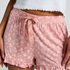Jersy-shorts med volanger, Rosa