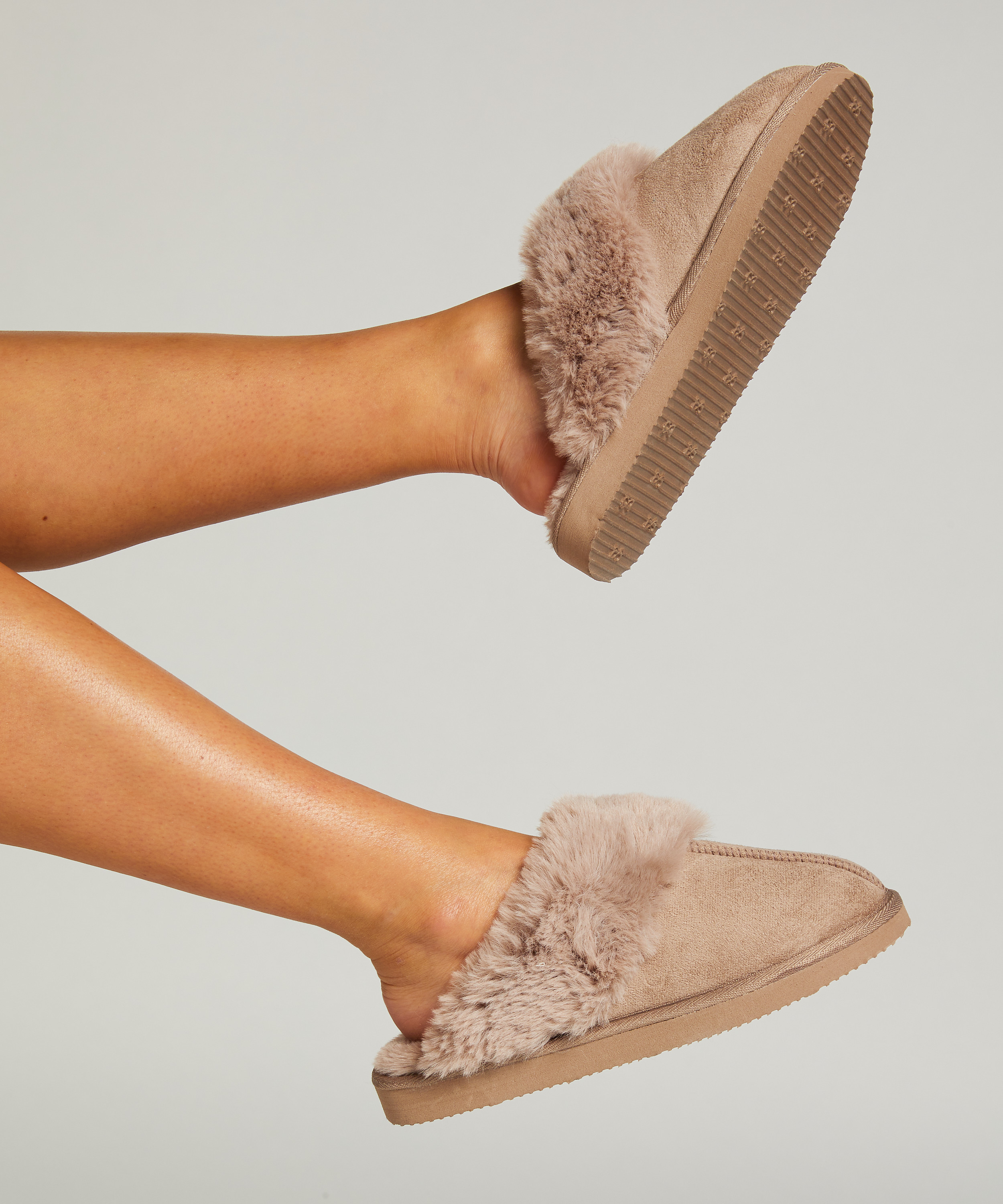 Teddy Mule Slipper, Brun, main