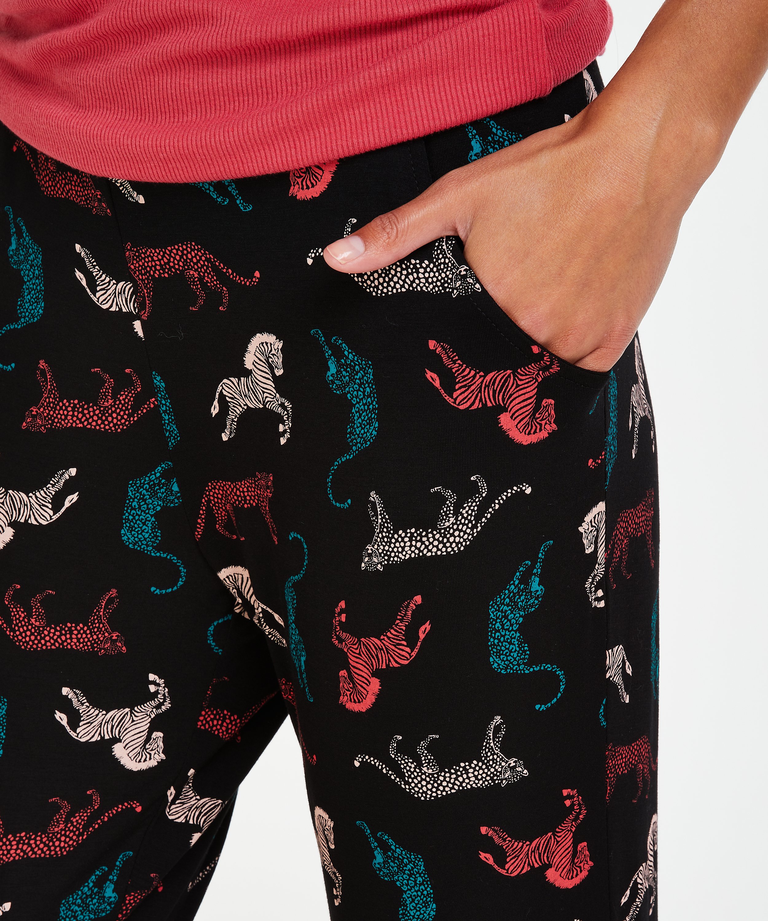 Petite Jersey Pyjamasbyxor, Svart, main